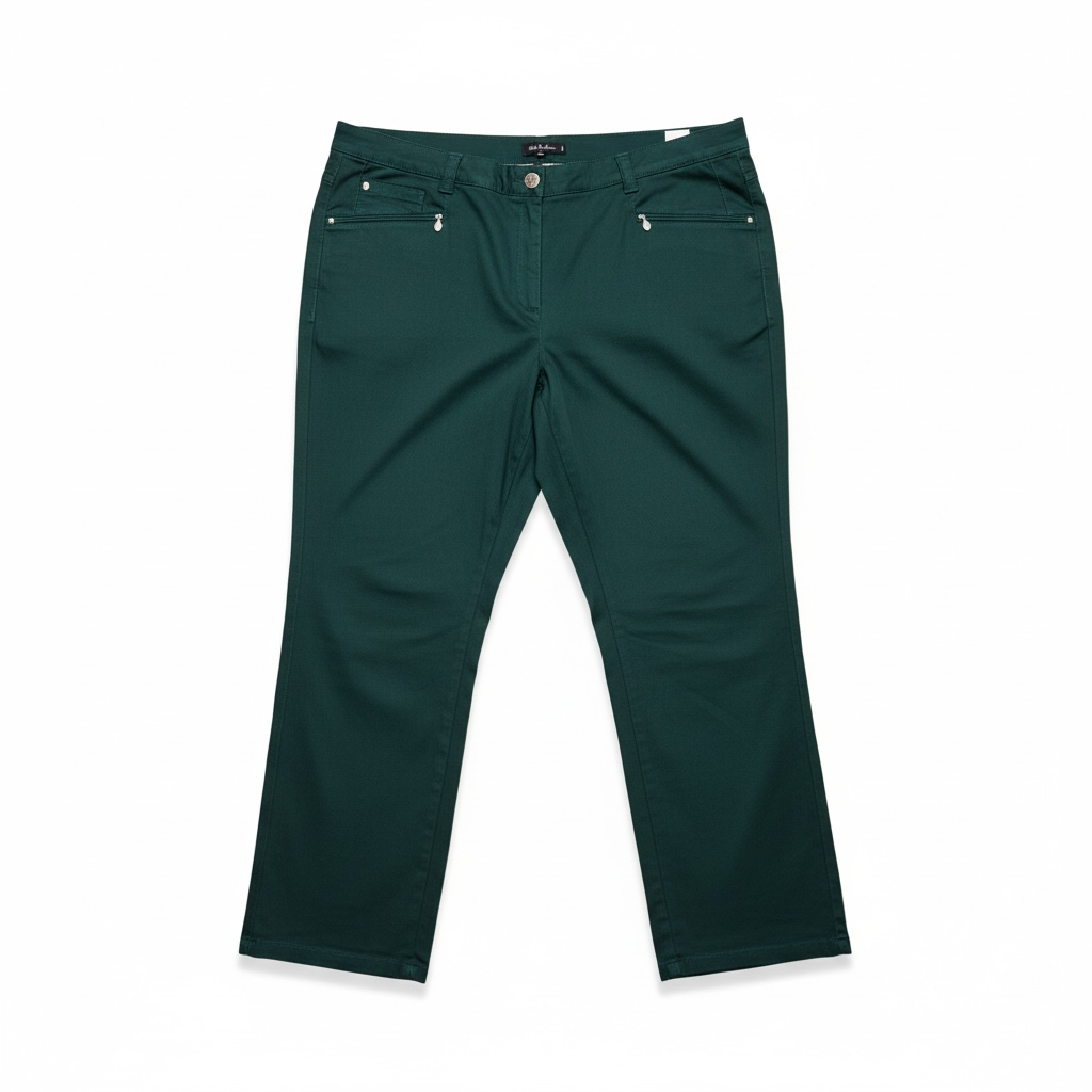 (U21) Ulla Popken Hose dunkel grün 629386 41
