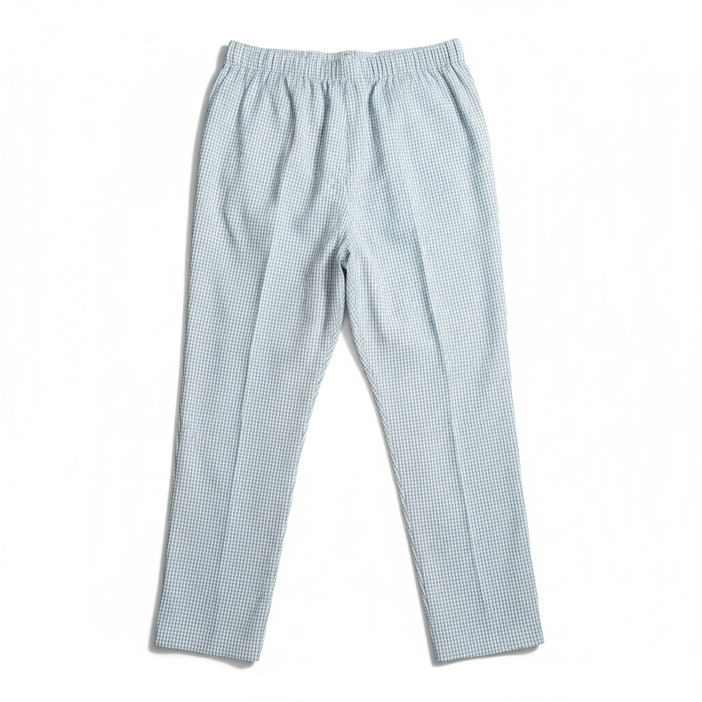 (U16) Ulla Popken Hose kariert blau/weiß 747504 73
