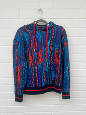 (106) Carlo Colucci Hoodie blau muster