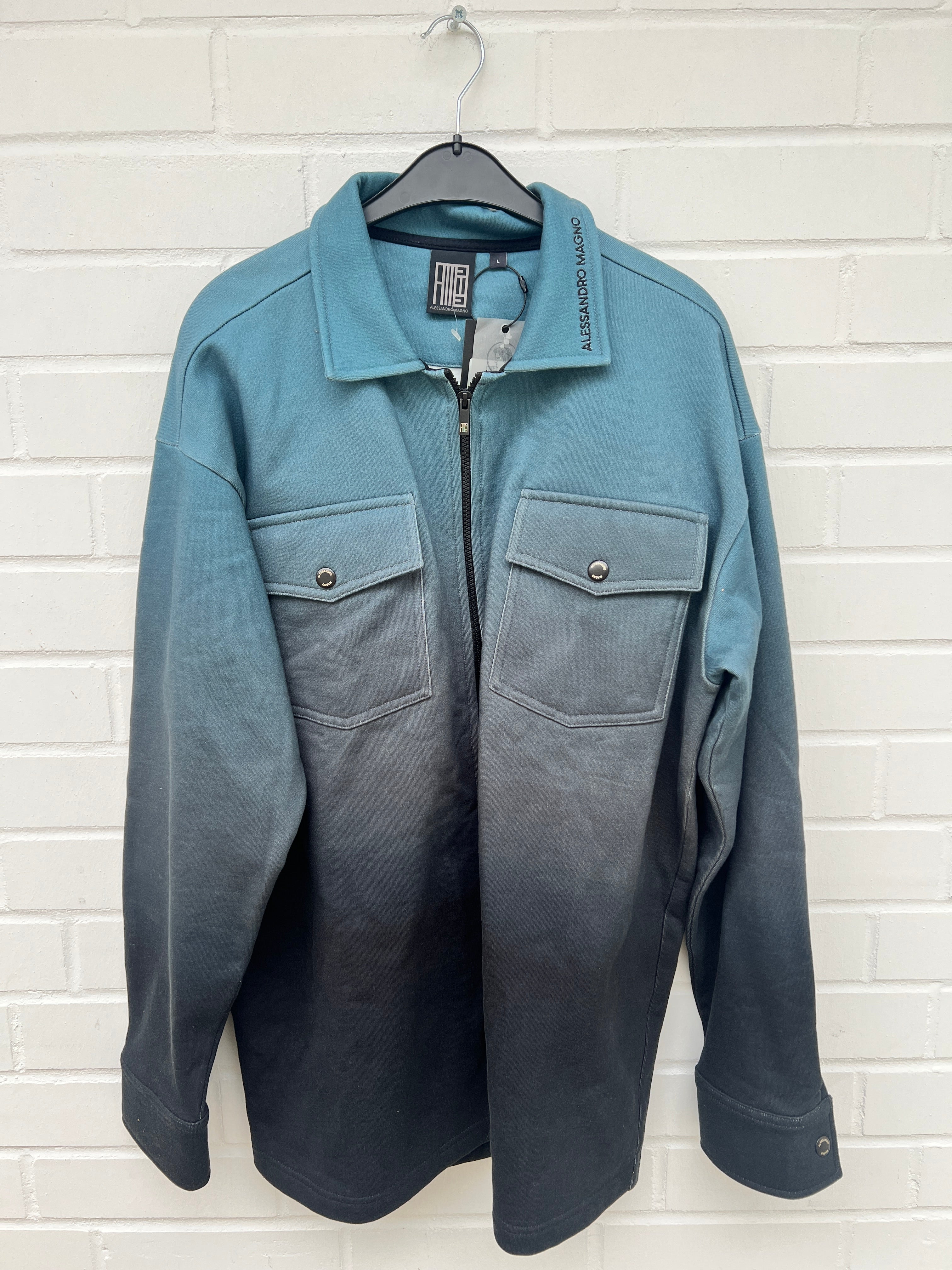 (129) A.M Sweatjacke blau oversize