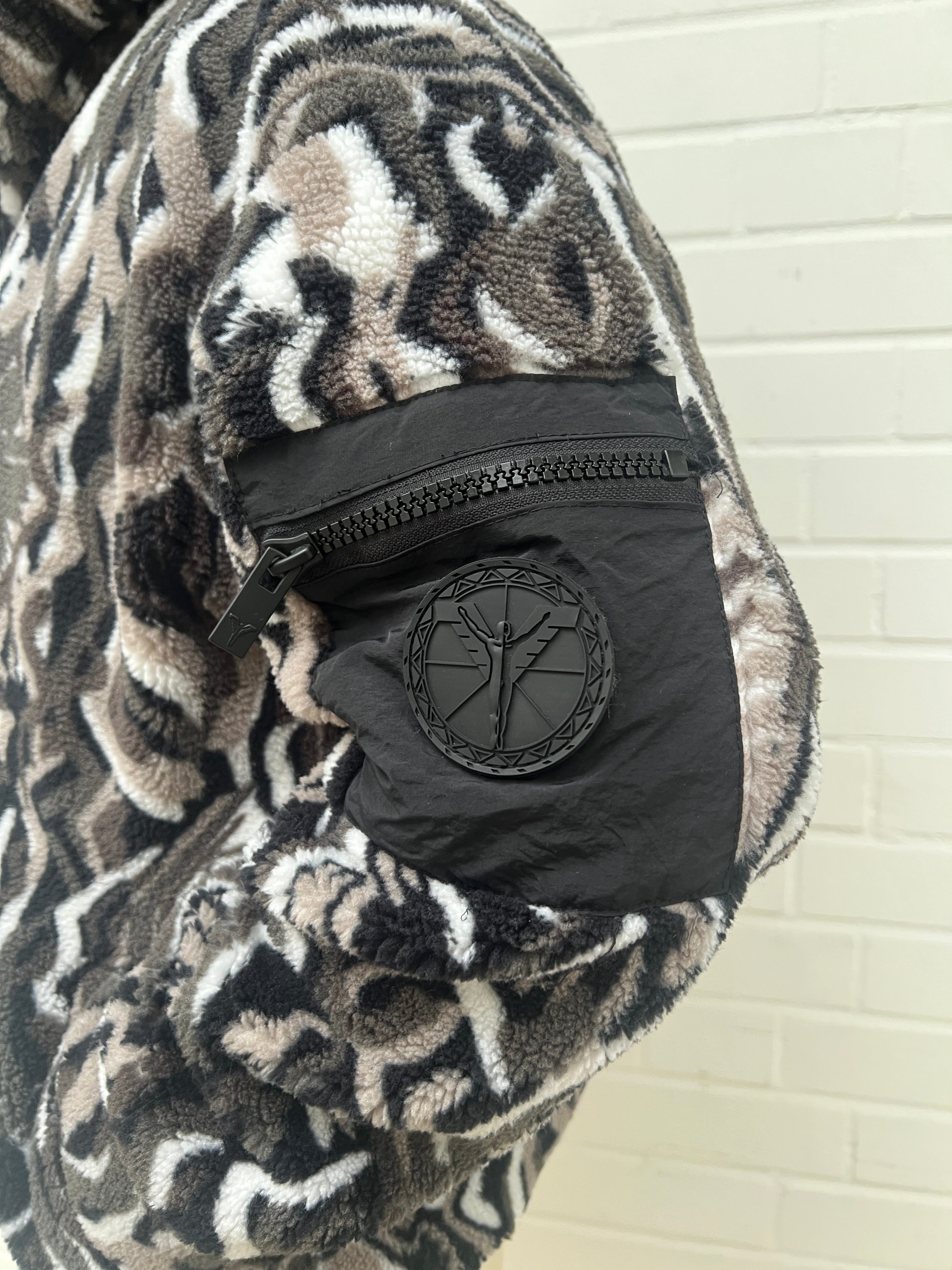 (Stange4) Carlo Colucci Teddyjacke schwarz braun Reisverschluss