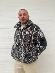 (Stange4) Carlo Colucci Teddyjacke schwarz braun Reisverschluss