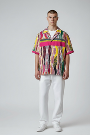 Carlo Colucci Satin Hemd bunt Gr.XL