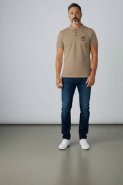 Nr 18 Carlo Colucci Poloshirt uvp 140€ beige -71-