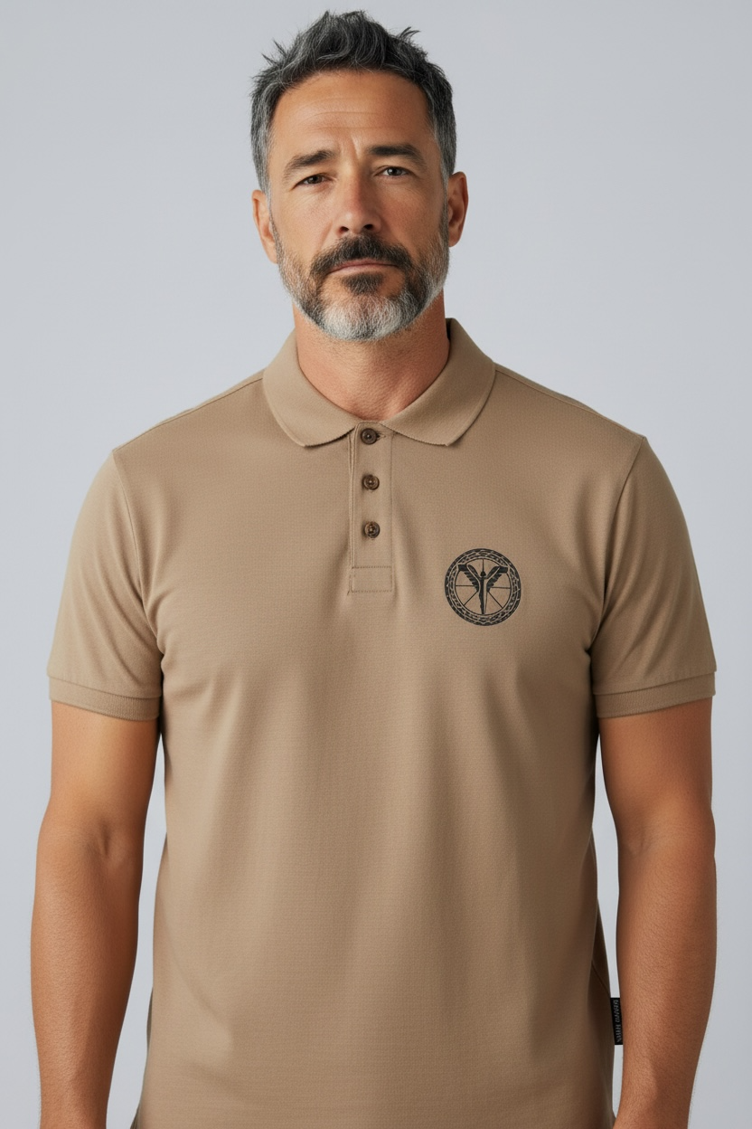 Nr 18 Carlo Colucci Poloshirt uvp 140€ beige -71-