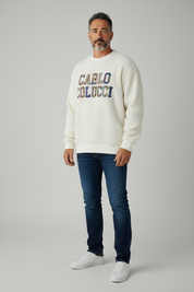 Carlo Colucci Teddy Pullover Creme Gr.M