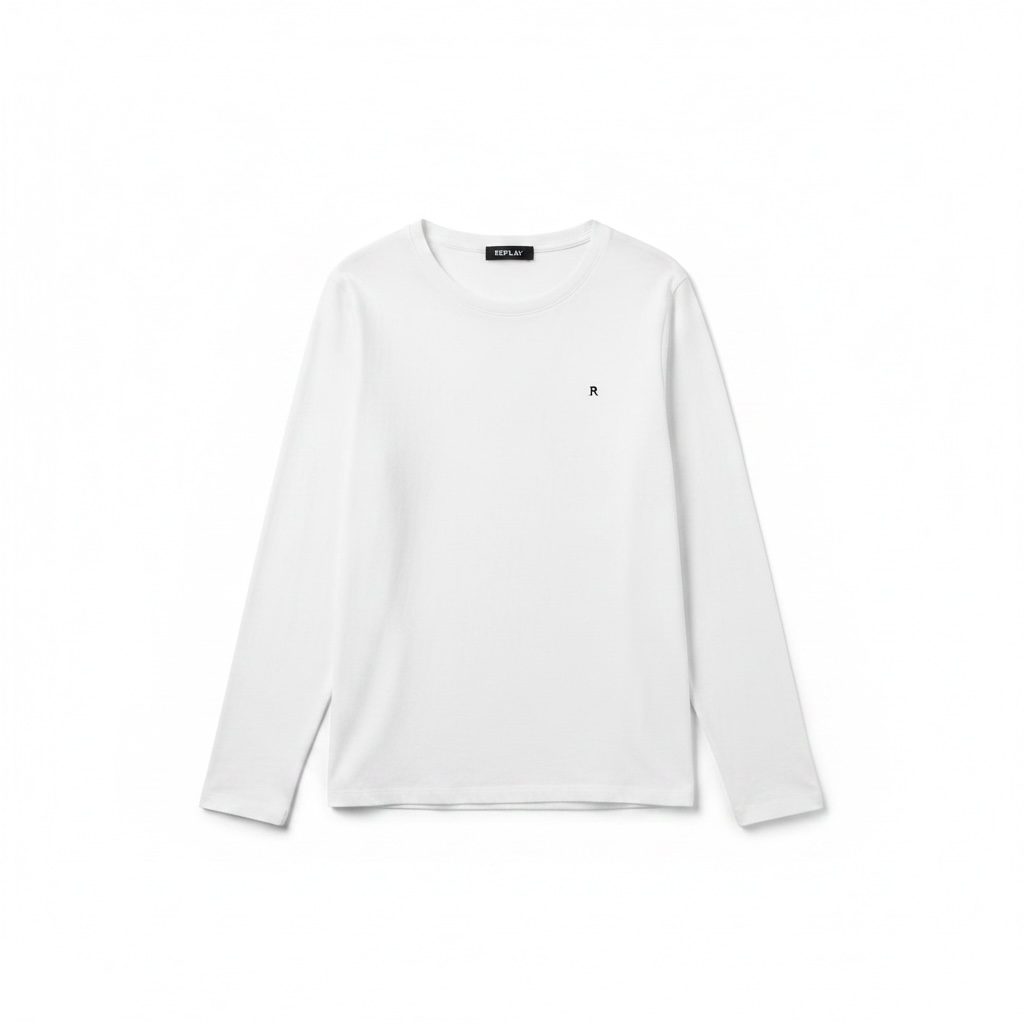 REPLAY Long Sleeve Shirt White GrXXL