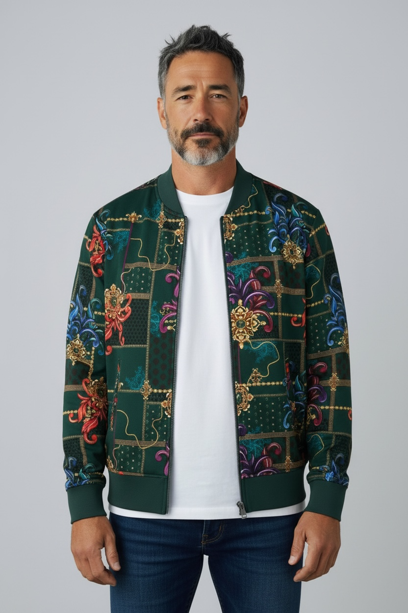 Carlo Colucci Sweatjacke Grün Bunt Gr.L