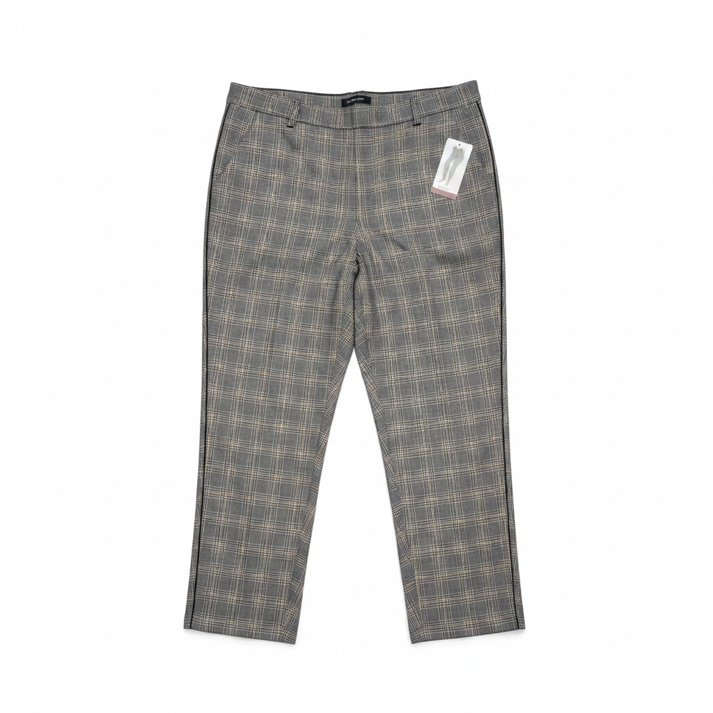 (U18) Ulla Popken Hose kariert grau 797867 130