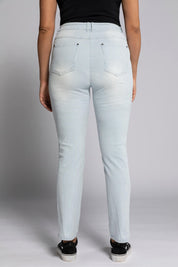 (U3) Ulla Popken Hose blau/weiß gestreift 792285 700
