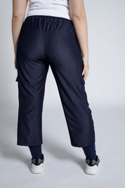 (U43) Ulla Popken Hose Sport Navy 796265 130