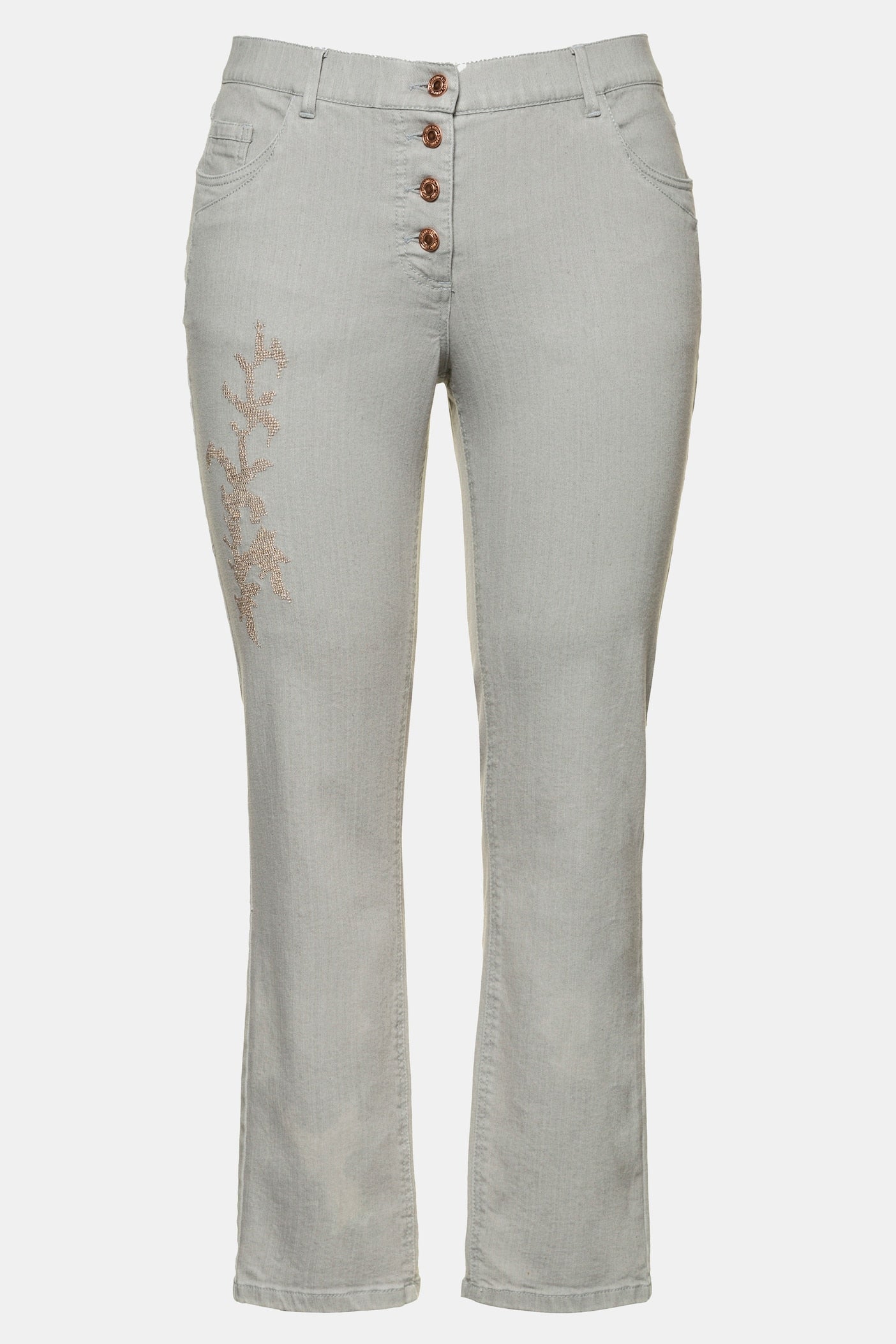 (U3) Ulla Popken Jeans hell grau schwarz 790915 93