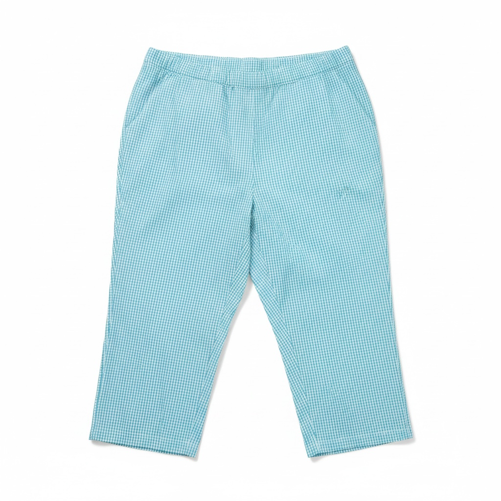 (U6) Ulla Popken Hose kariert blau/weiß 747504 740