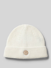 Carlo Colucci Strickmütze Label Patch OffWhite -84-