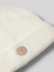 Carlo Colucci Strickmütze Label Patch OffWhite -84-