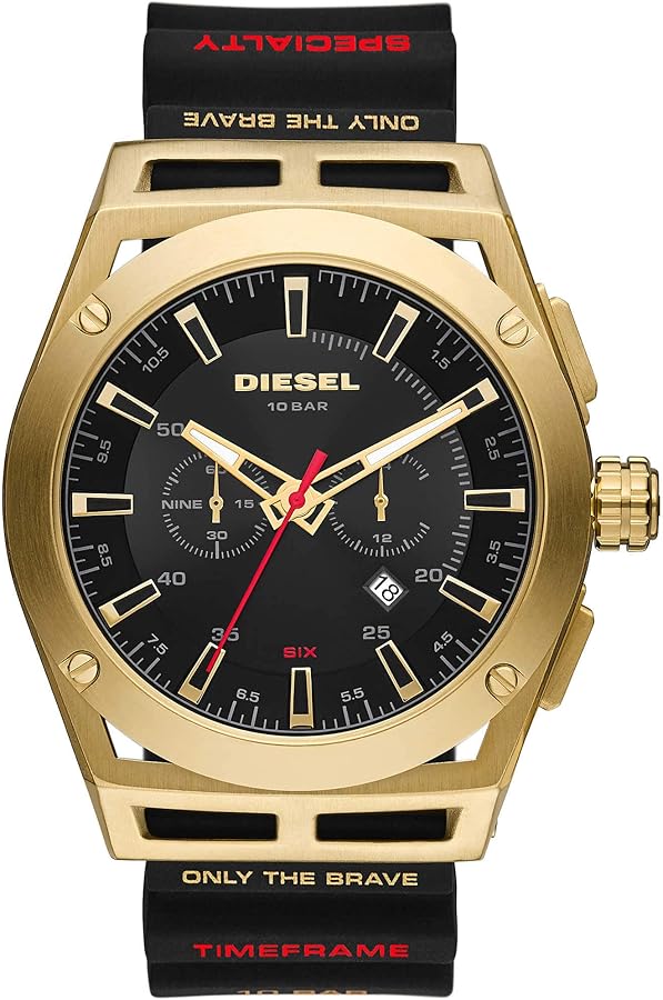Diesel Timeframe Gold Schwarz Armbanduhr DZ4546