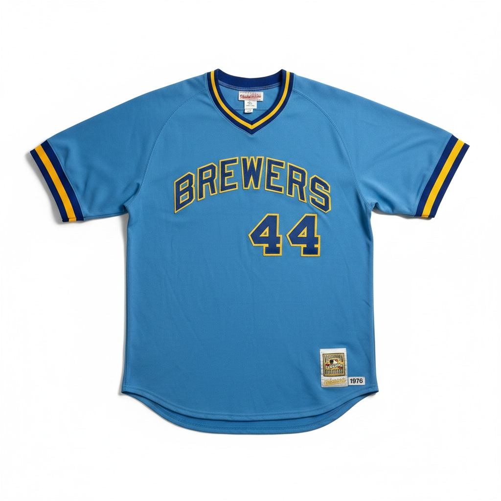 Vintage Mitchell & Ness Brewers 44 Shirt blau