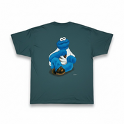 Vintage Sesame Street Cookie Wear Tshirt blaugrün