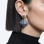 SWAROVSKI Curiosa Asymmetric Ohrring Aquablue Purple Gold (5607211)