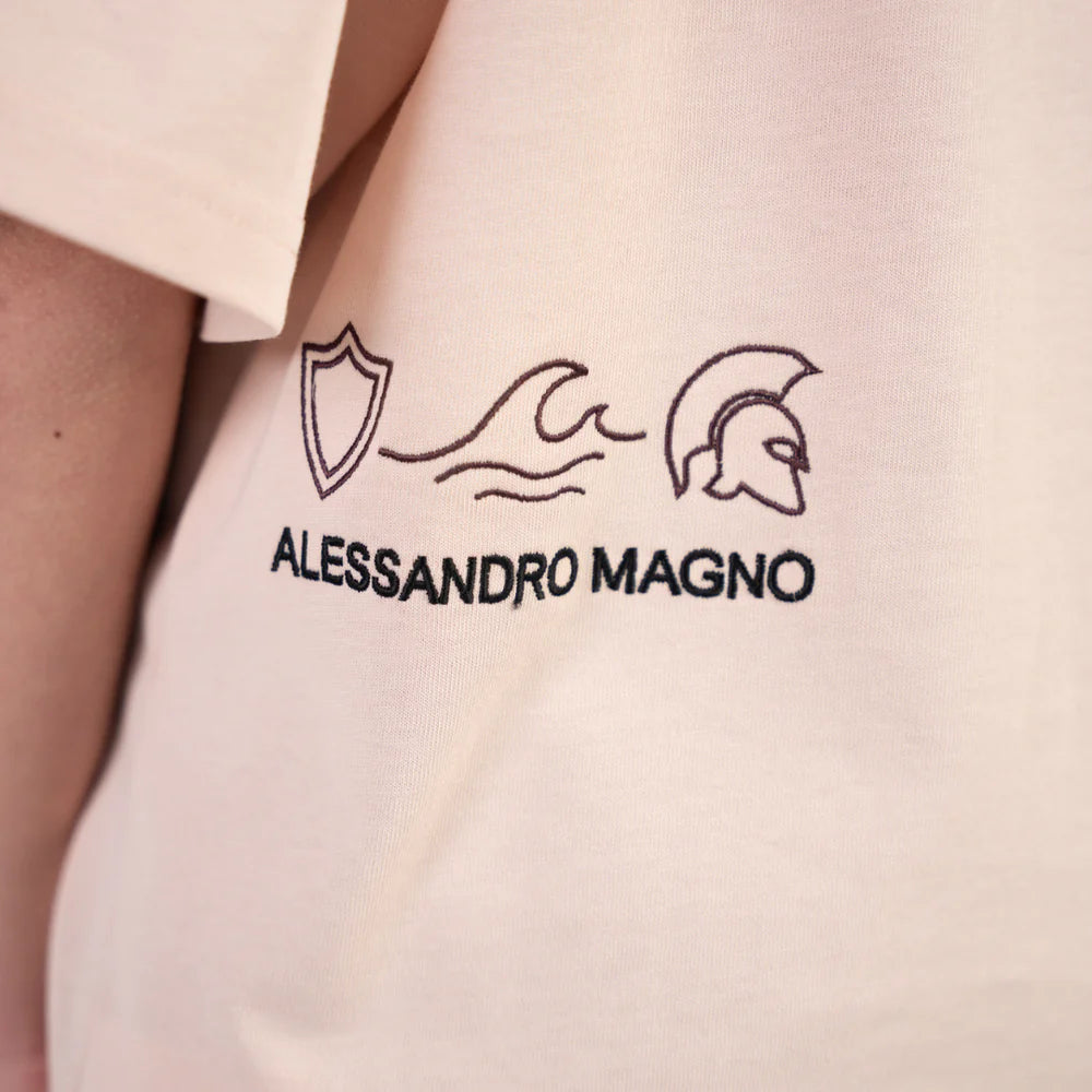 Alessandro Magno Tshirt Brusttasche nude  CH. 7