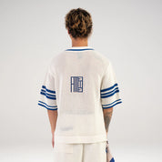 Alessandro Magno Set Anzug Sommer Knitted Polo Short  creme blau  CH. 7