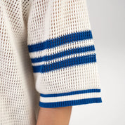 Alessandro Magno Set Anzug Sommer Knitted Polo Short  creme blau  CH. 7