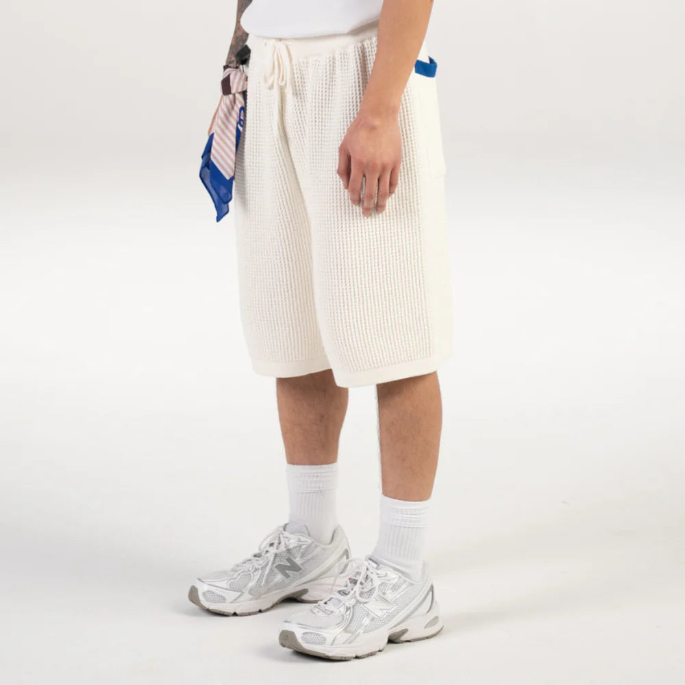 Alessandro Magno Set Anzug Sommer Knitted Polo Short  creme blau  CH. 7