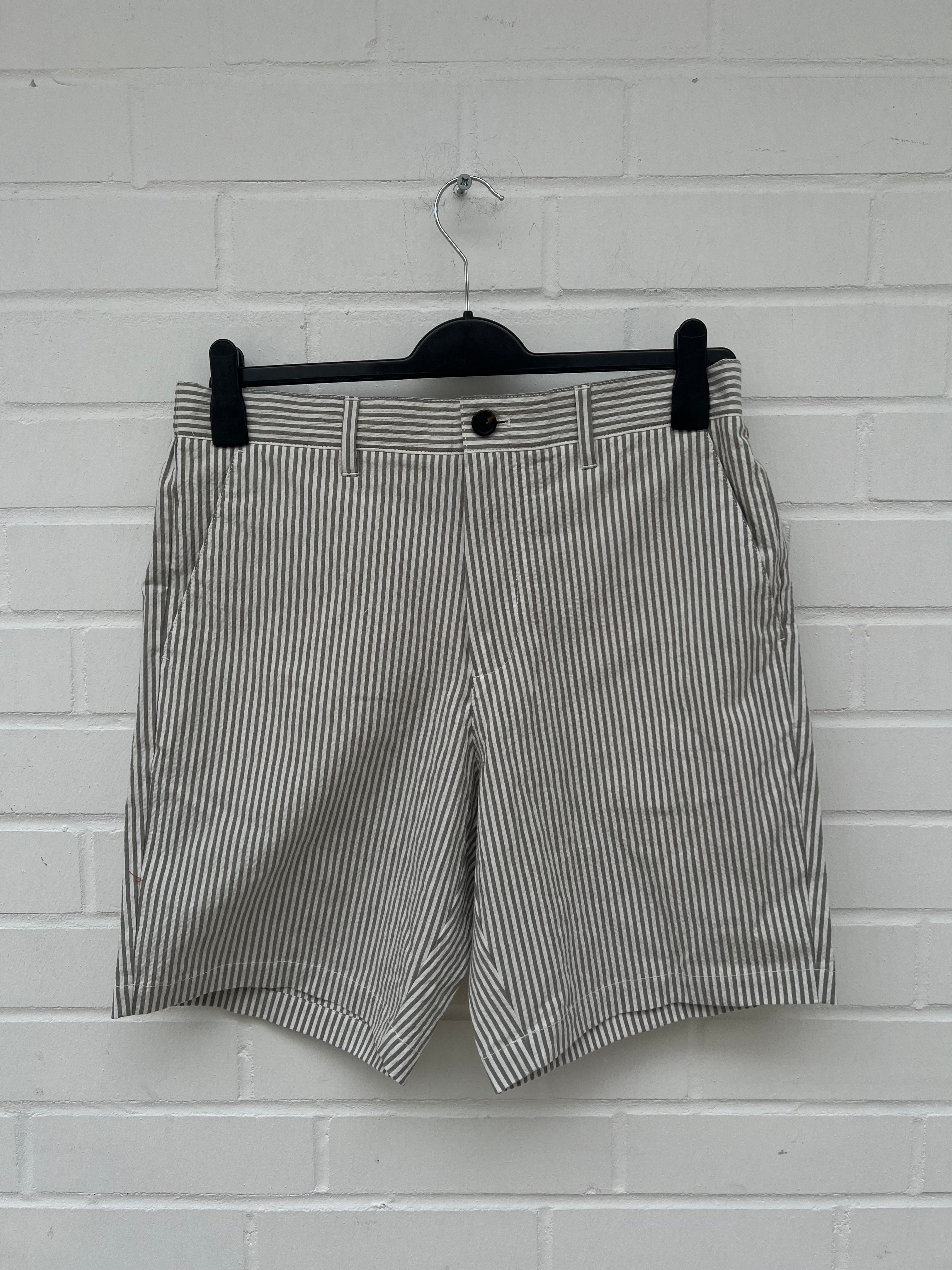 SELECTED Regular Fit Short 100% Cotton gestreift grau GrL