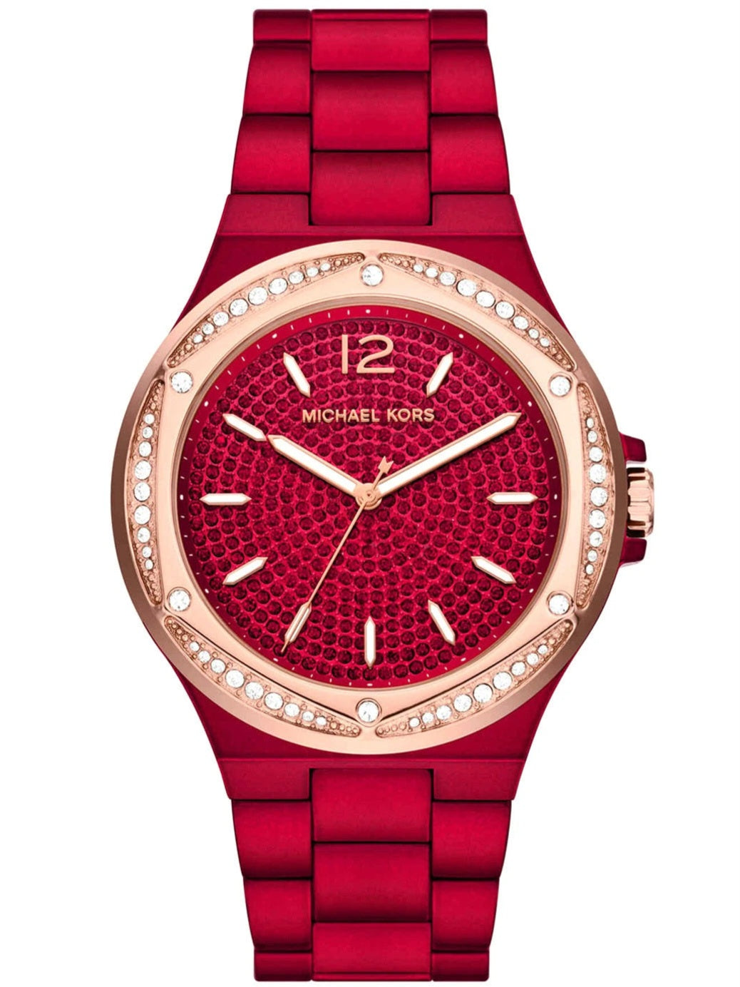 Michael Kors Armbanduhr rot glitzer MK7455 strass