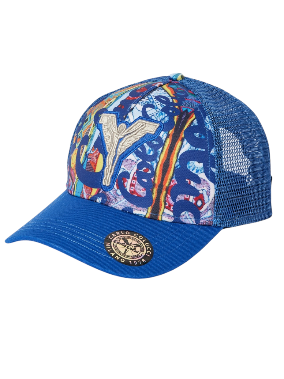 (68) Carlo Colucci Base Cap blau bunt