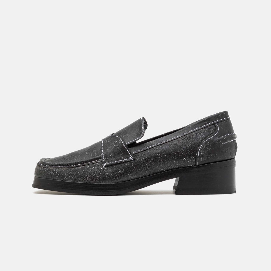 ECKHAUS LATTA Slipper schwarz Leder Gr 43 unisex