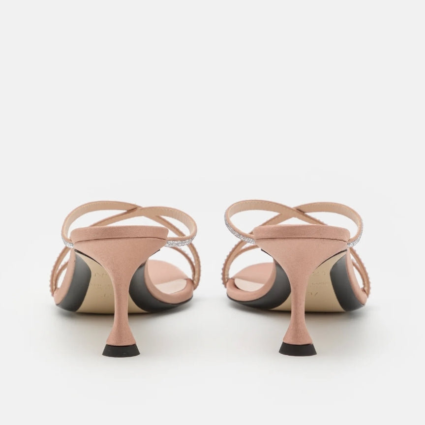 Sandale N21 talons hauts taille 38,5 mule pailletée nude