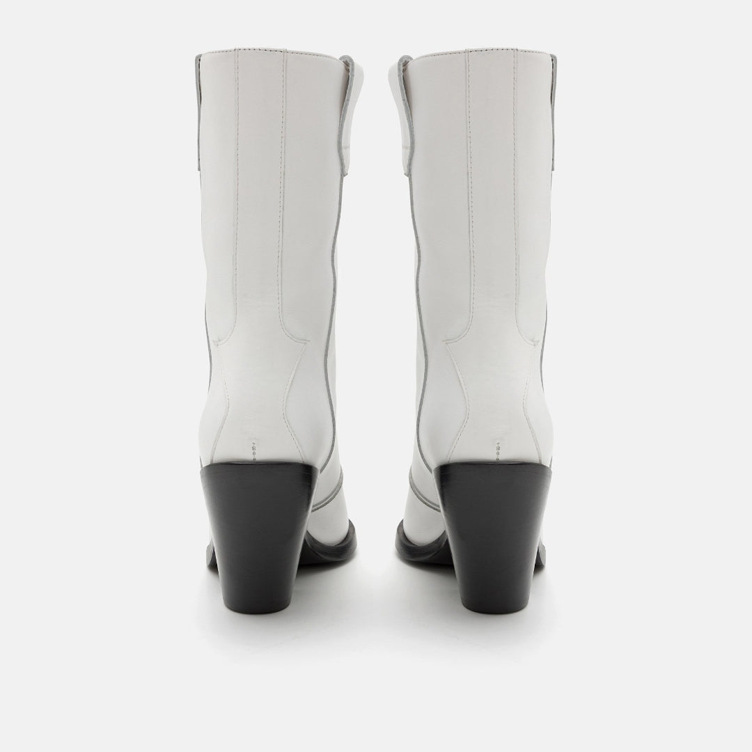 DAVID KOMA Bottes à nez en métal longueur cheville blanc taille 38