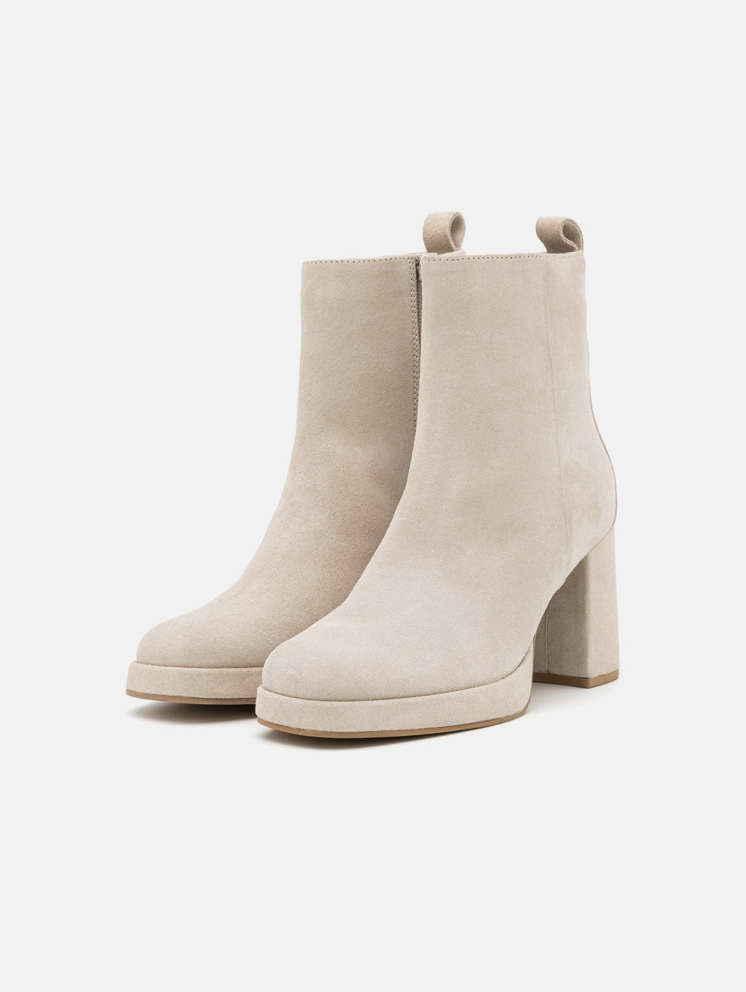 Bottines BRONX taille 39 daim brossé beige sable cuir véritable daim