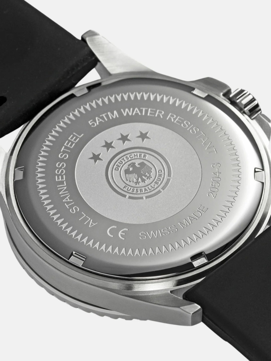 DFB Uhr schwarz Gummiarmband schwarz Ziffernblatt Nr 5 20504-2