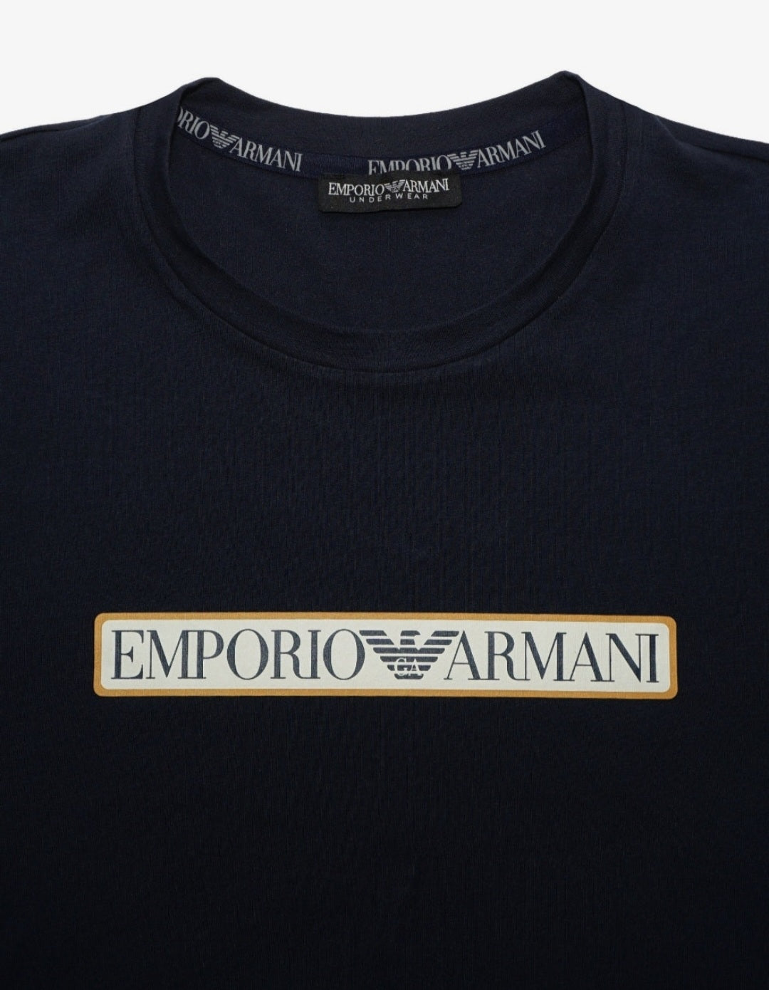 (52) EMPORIO ARMANI Langarmshirt dunkel blau Logo seite SLIM FIT