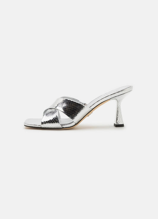 MICHAEL KORS Pantolette Gr 37 silber High Heels Sandalen