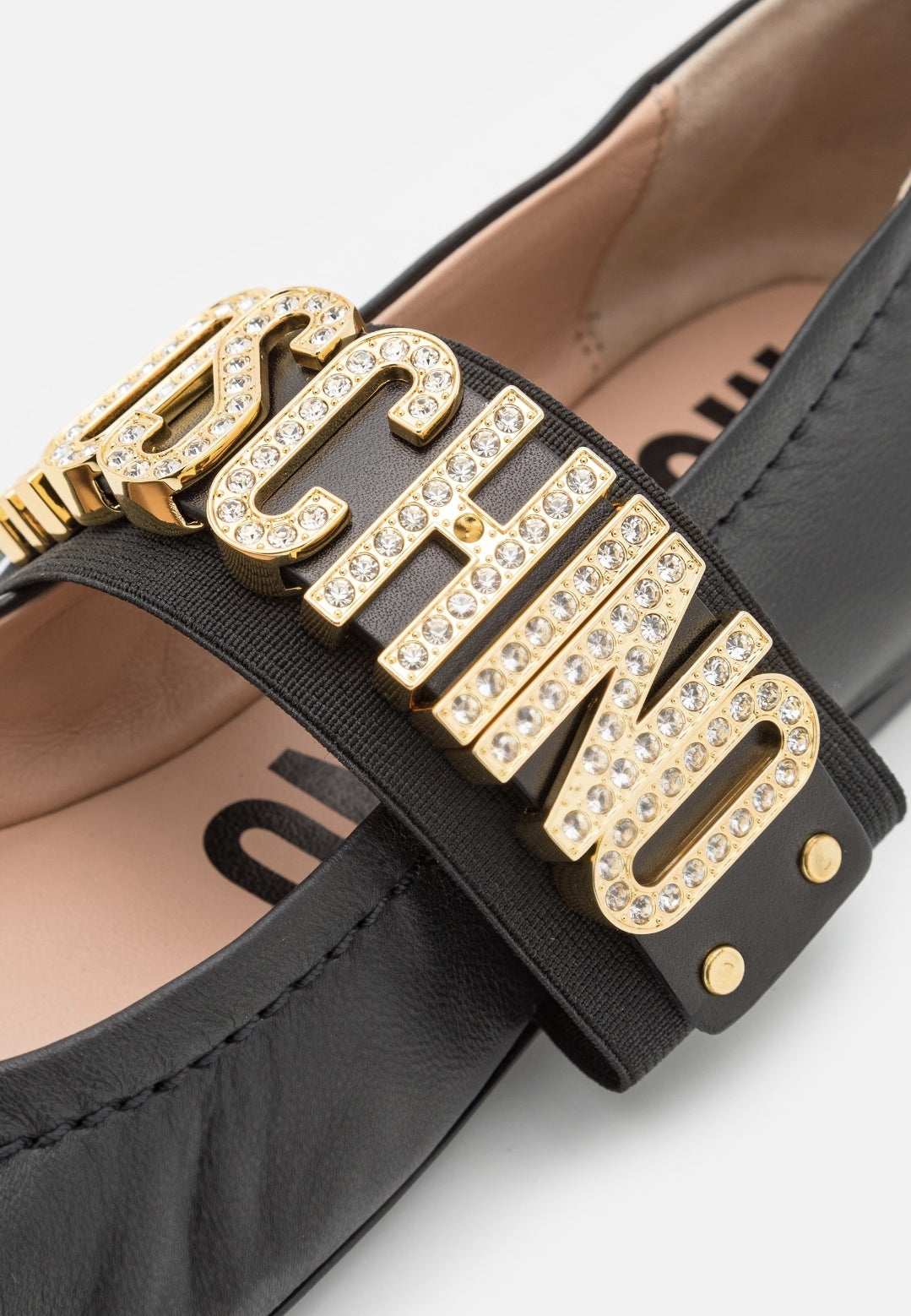 Ballerine MOSCHINO taille 38 noir or logo paillettes