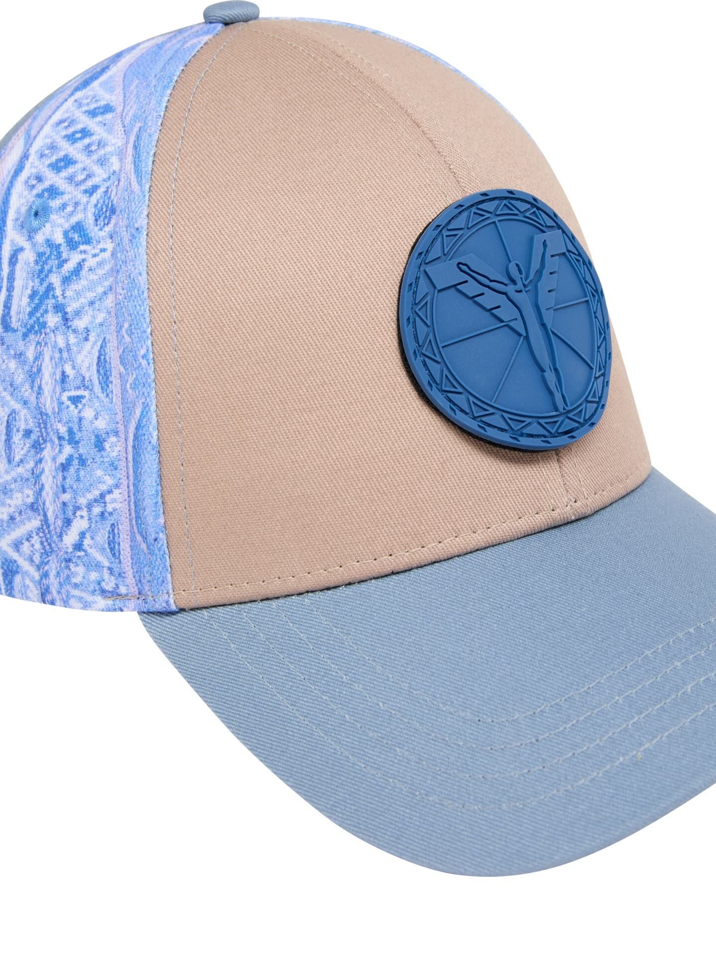 Carlo Colucci Basecap hellblau beige mit blauem Patch