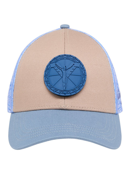 Carlo Colucci Basecap hellblau beige mit blauem Patch