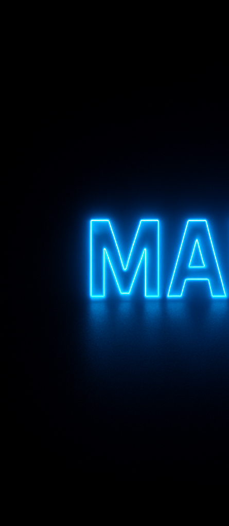 generiere hd bild MARKENBOSS Als text modern mit neon und schwarz