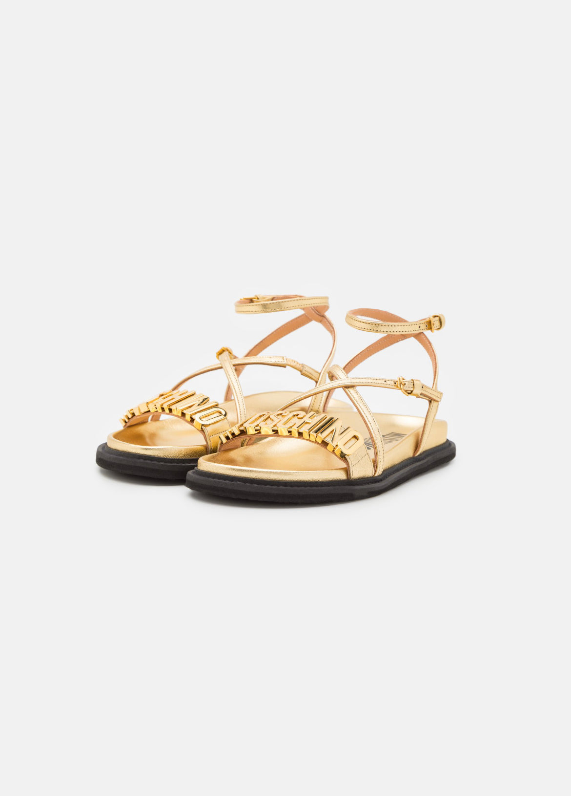 MOSCHINO Riemensandalette Gr 38 Damen gold