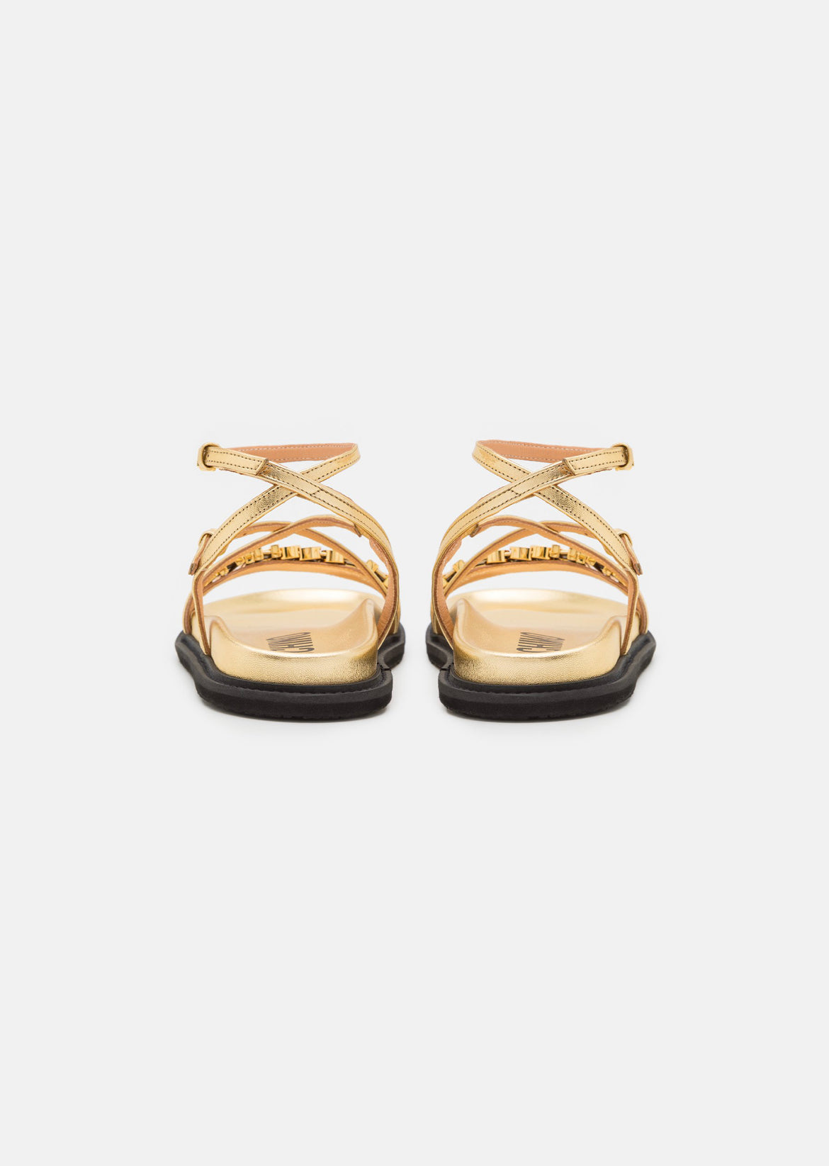 MOSCHINO Riemensandalette Gr 38 Damen gold