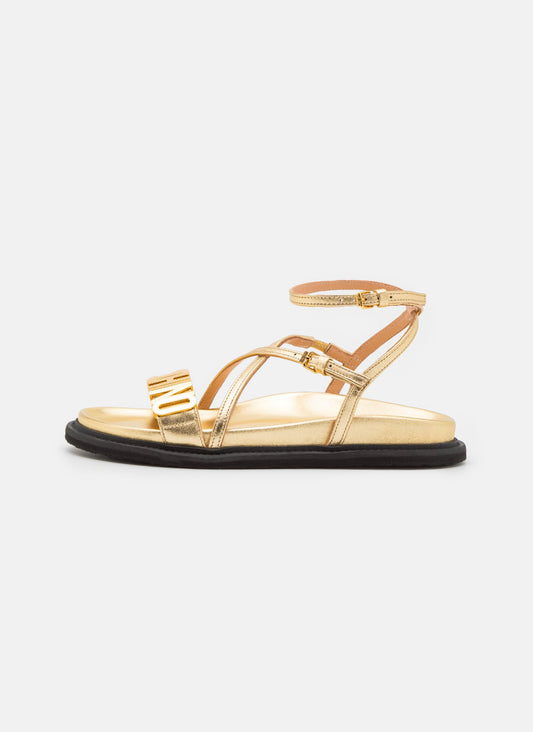 MOSCHINO Riemensandalette Gr 38 Damen gold