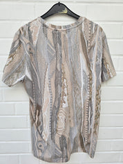 Carlo Colucci Tshirt beige 3d Optik Gr L