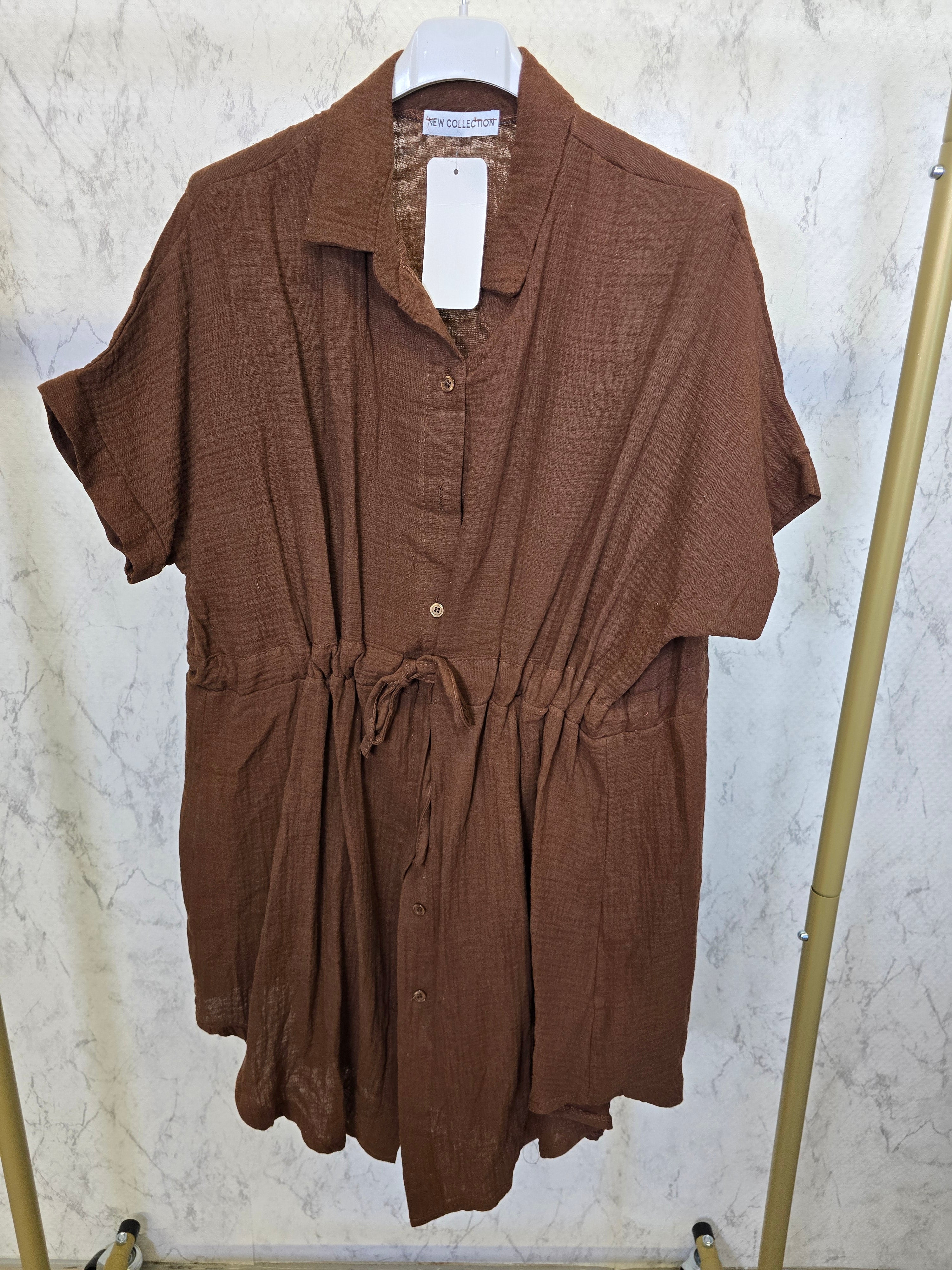Musselin Kleid Baumwolle Sommer Unterknie lang