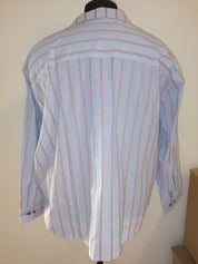 (U17) Ulla Popken Hemd Blau/Rot gestreift 727209 73