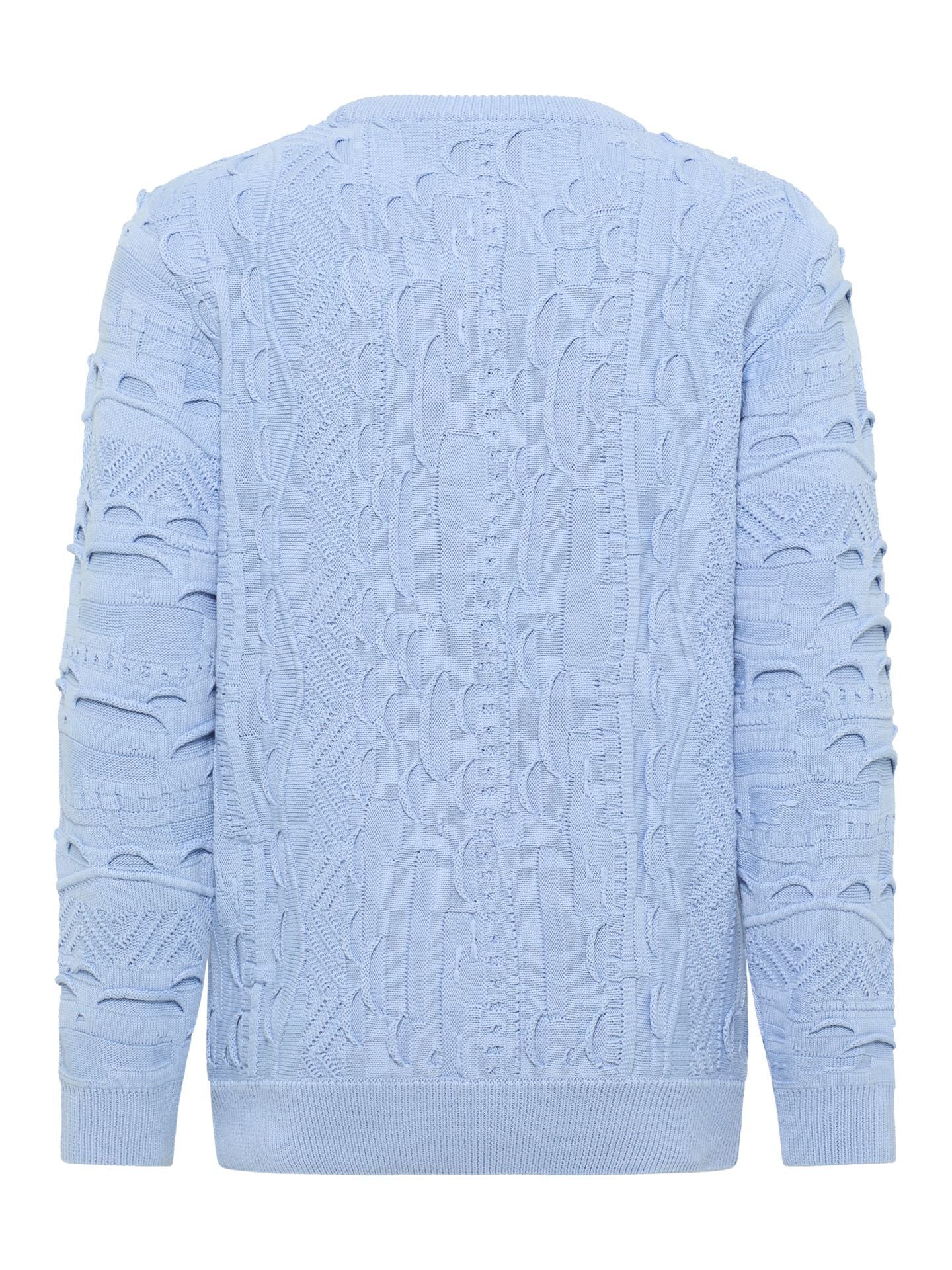 Carlo Colucci 3D Strickpullover Pullover hellblau C9016 COL 15