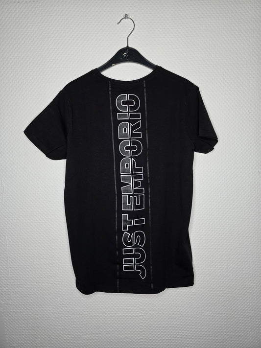 (34) Just Emporio T Shirt schwarz Rücken Logo groß SLIM FIT