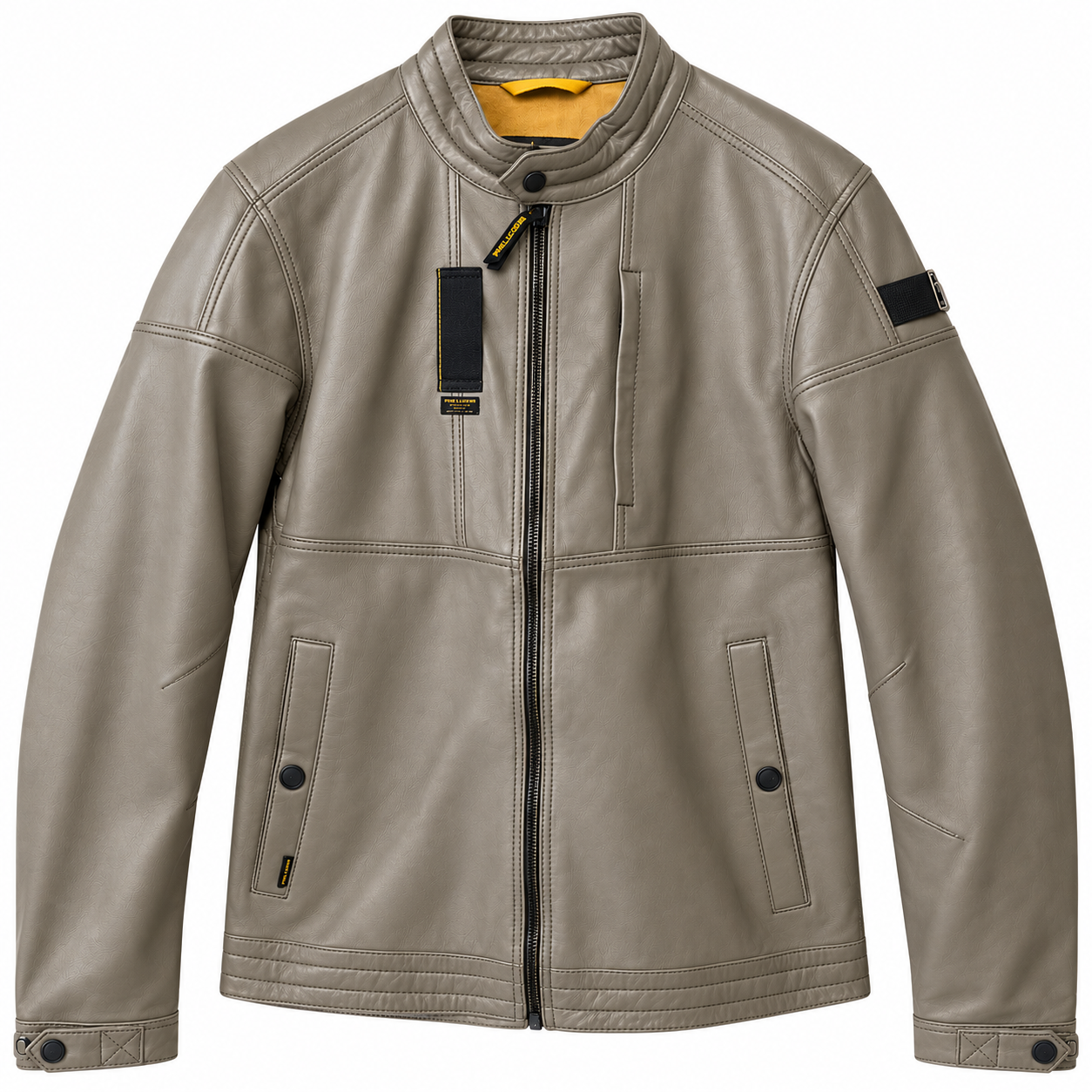 PME Legend Echtleder Jacke Lederjacke schwarz grau grün